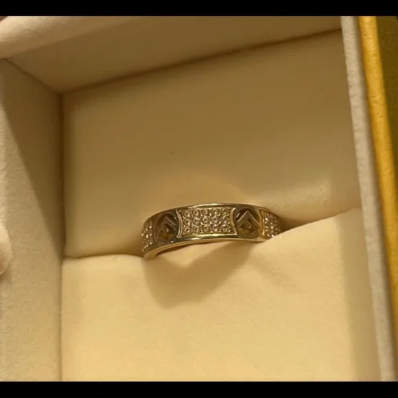 Fendi Gold Ring with Crystal Accents - Picture 2 of 8